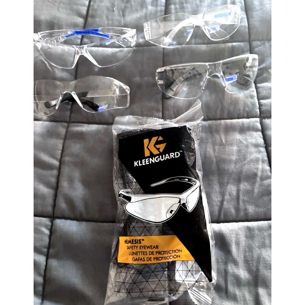 Lot of 5 Safety Glasses (4 Preowned 1 New)